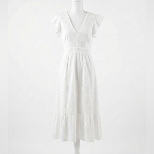 Chic White Eyelet Dress